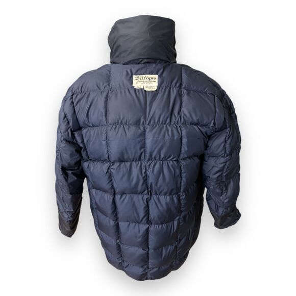 VTG Skitique Puffer Coat Ski Jacket Blue Goose Down Blue Sz Large Made in Japan - Picture 8 of 16